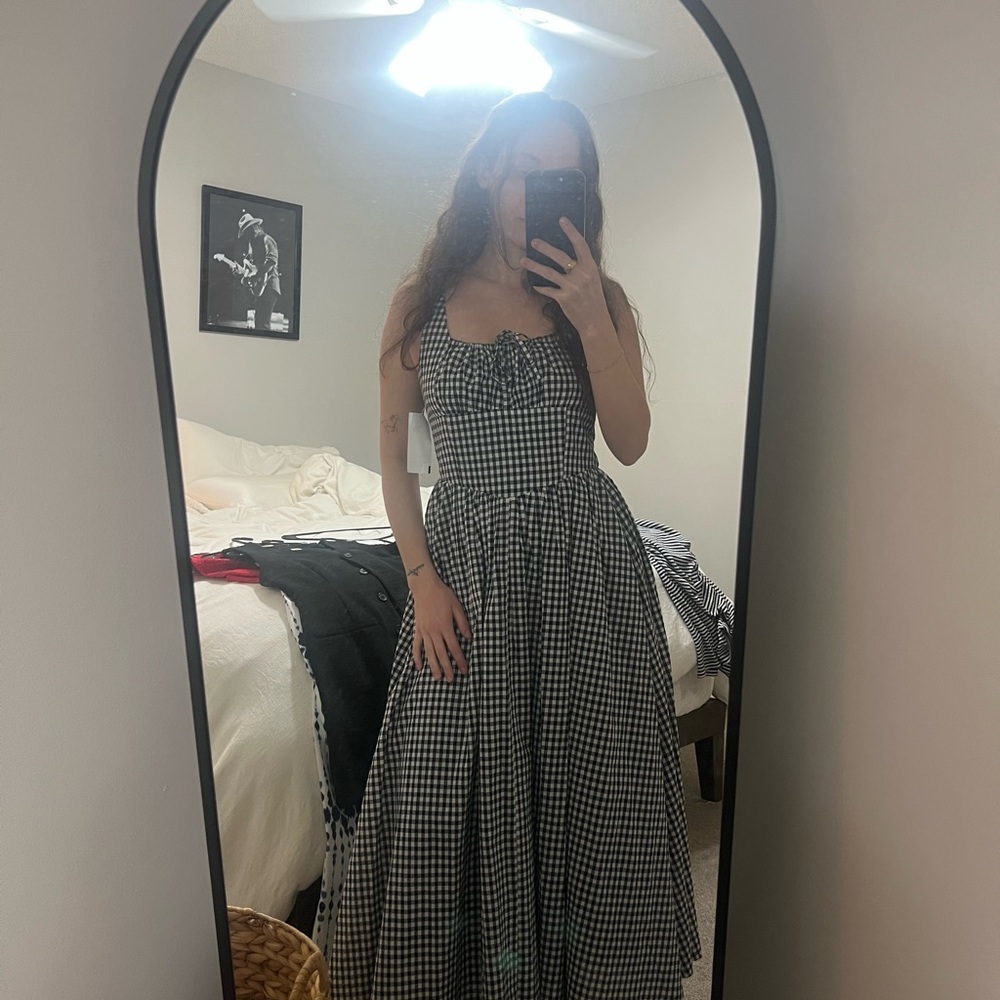 Black and White Gingham Sleeveless Midi/Maxi Dress - Picture 5 of 6